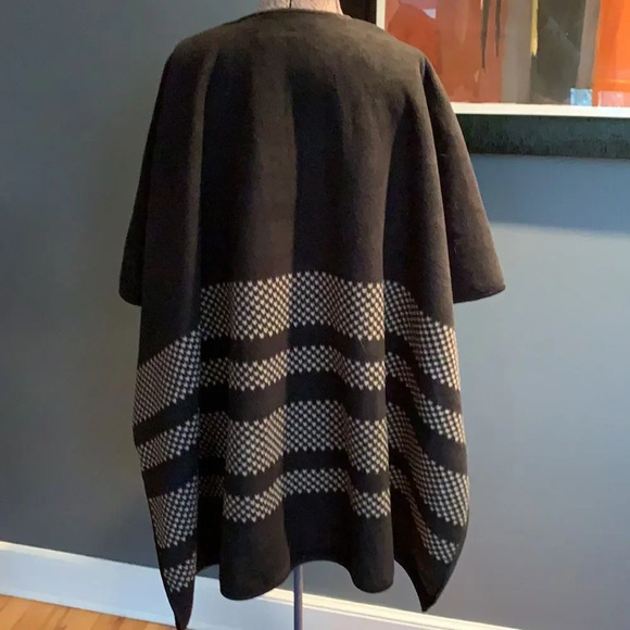 Ike Behar black tan print bands reversible wrap OS - Picture 4 of 9